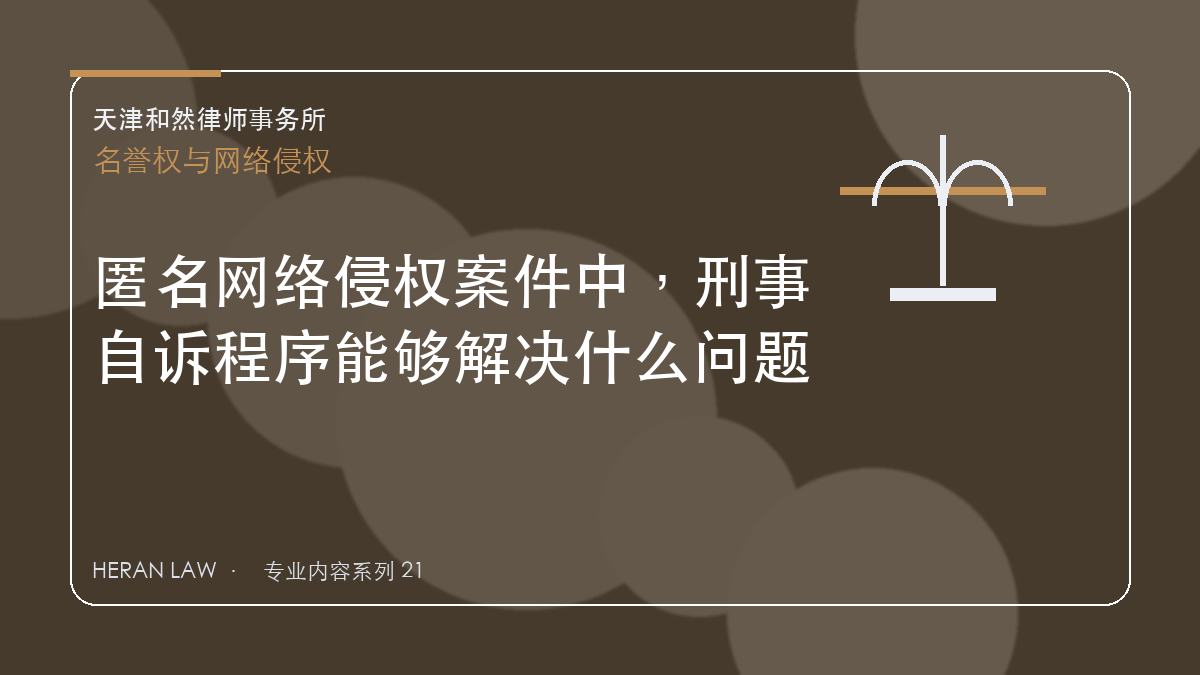 匿名网络侵权案件中，刑事自诉程序能够解决什么问题